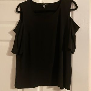 Black cold shoulder top